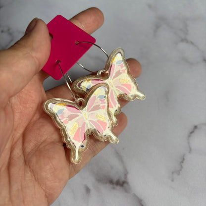 White Butterfly Earrings