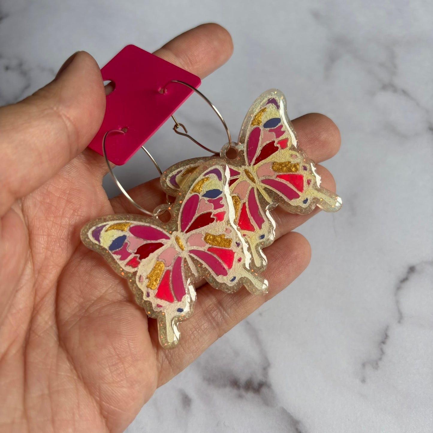 White Butterfly Earrings