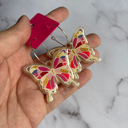 White Butterfly Earrings