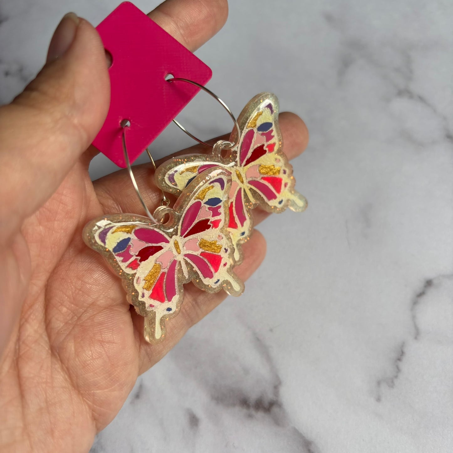 White Butterfly Earrings