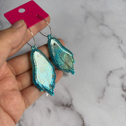 Blue Sakura Flower Ghostie Earrings