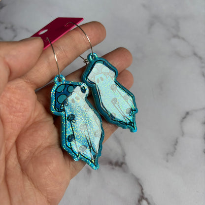 Blue Mushroom Ghostie Earrings