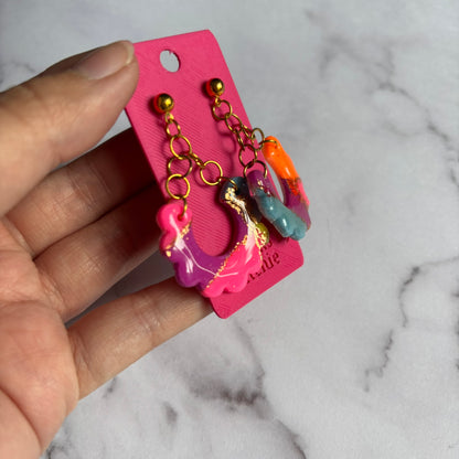 Scalloped Clay Hoop Earrings
