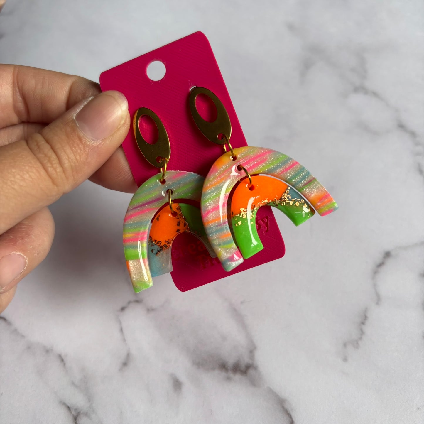 Large Arch Clay Earrings