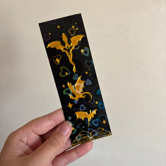 Holographic Golden Dragon Bookmark