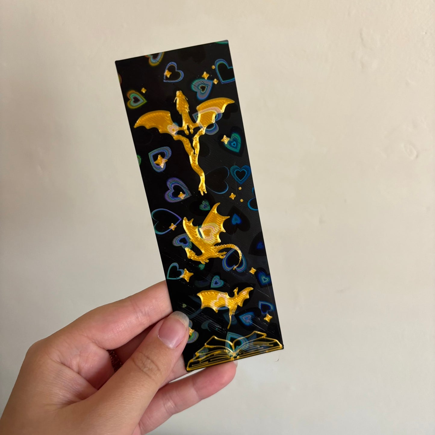 Holographic Golden Dragon Bookmark