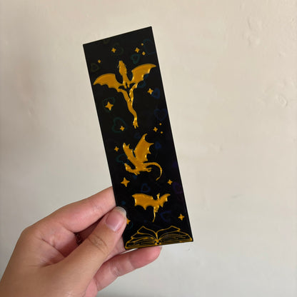 Holographic Golden Dragon Bookmark