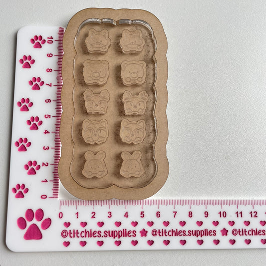 Animal Faces Stud Mould