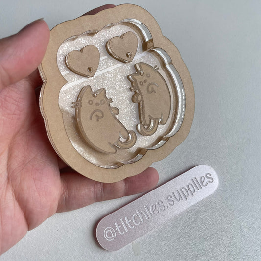 Heart Cat Earring Mould