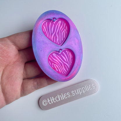 Zebra Print Heart Earring Mould
