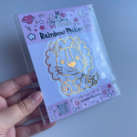 Cute Lion Rainbow Maker Window Sticker