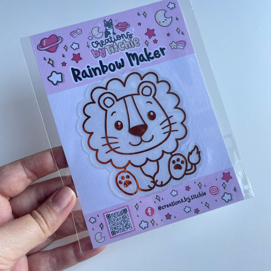 Cute Lion Rainbow Maker Window Sticker