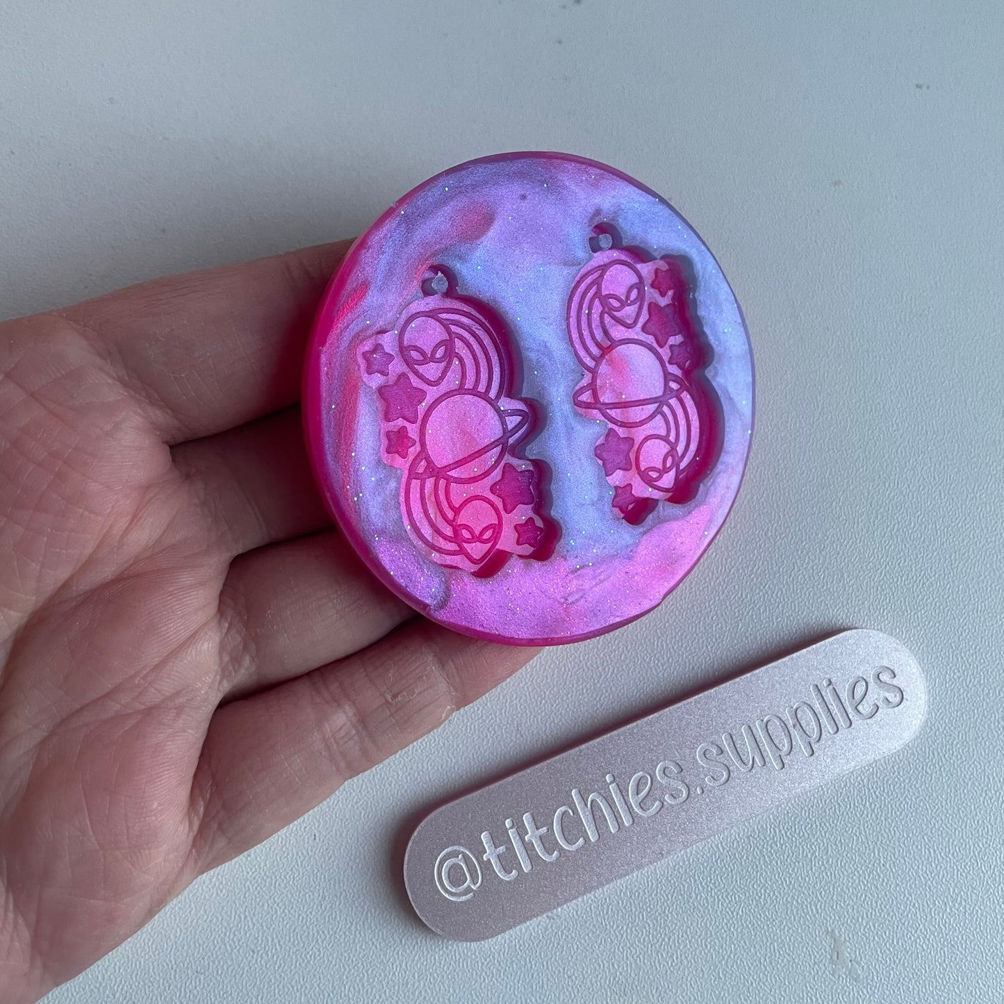 Alien Planet Swirls Earring Mould