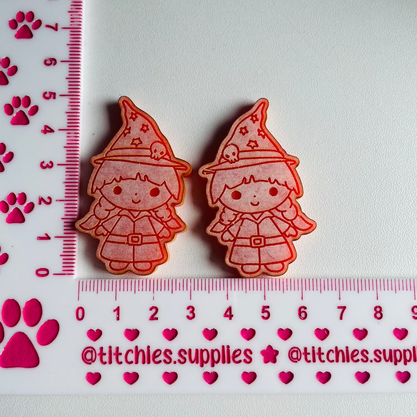 Kawaii Witch Earring Mould, 5mm Thick