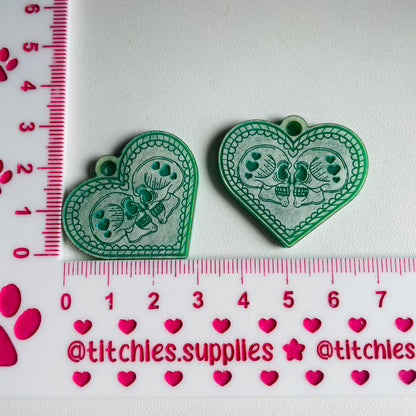 Lovey Skull Hearts Earring Mould