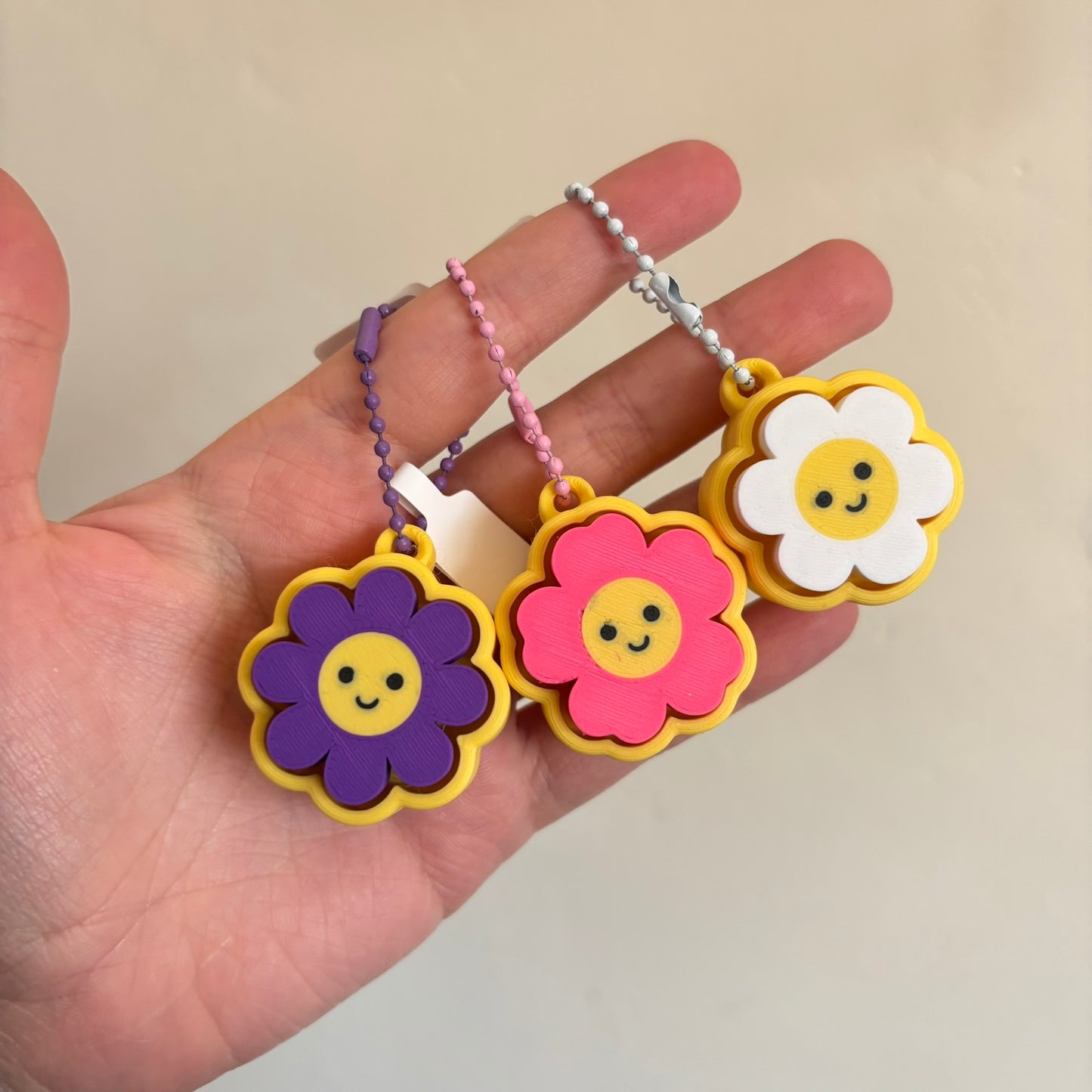 3D Printed Flower Clicker Keyring