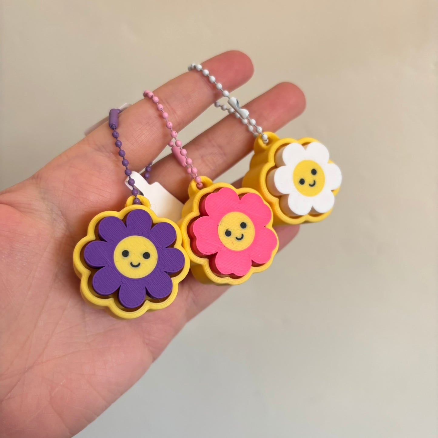 3D Printed Flower Clicker Keyring