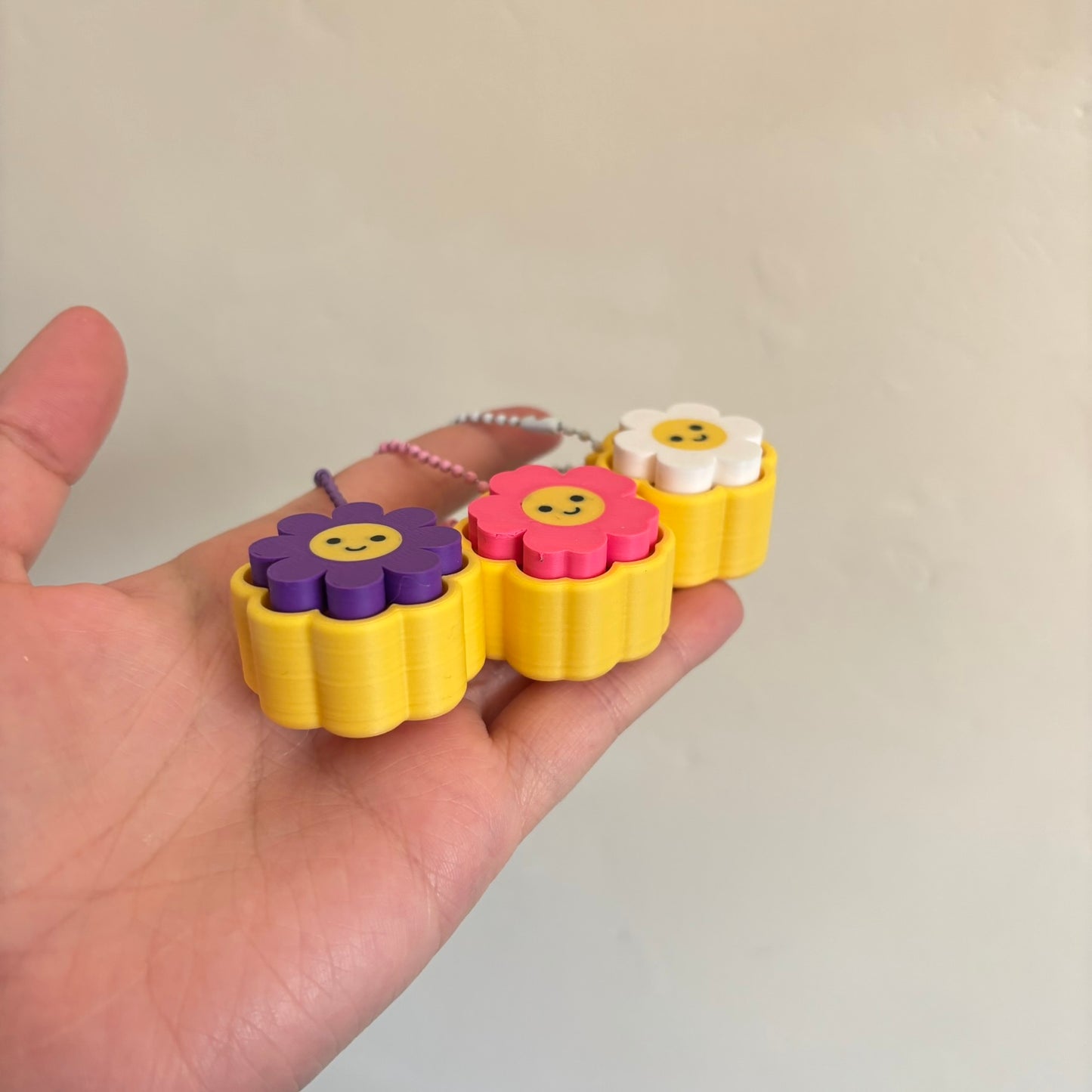 3D Printed Flower Clicker Keyring