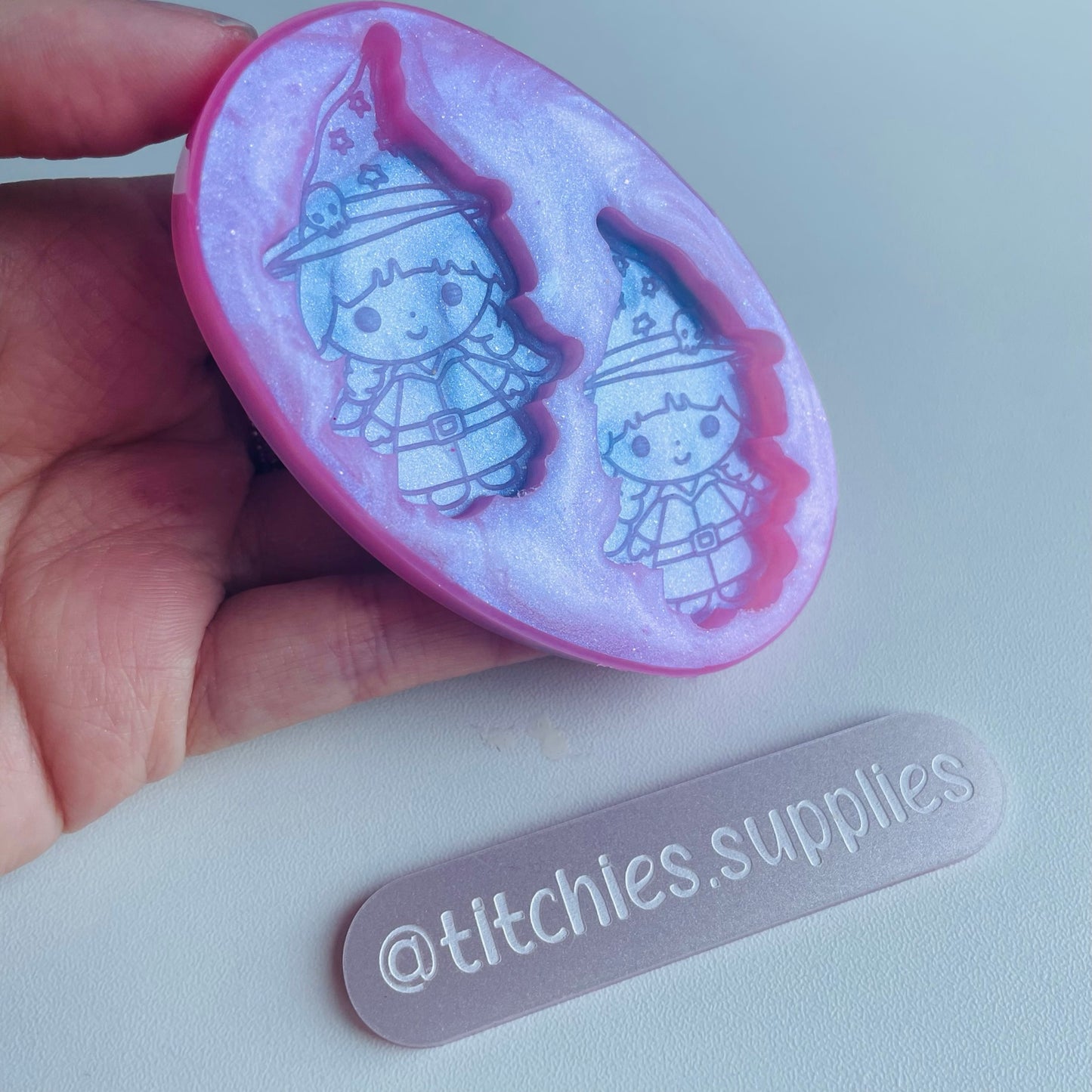 Kawaii Witch Earring Mould, 5mm Thick