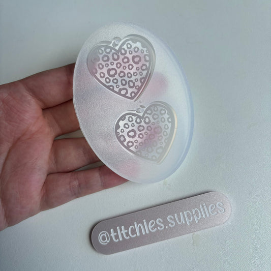 Cheetah Print Heart Earring Mould