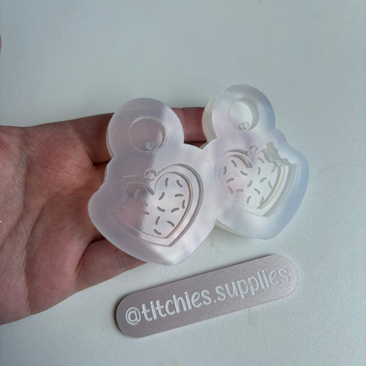 2 Layer Heart Cookie Earring Mould