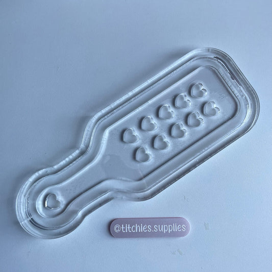 Large Double Heart Paddle Mould, 5mm Thick