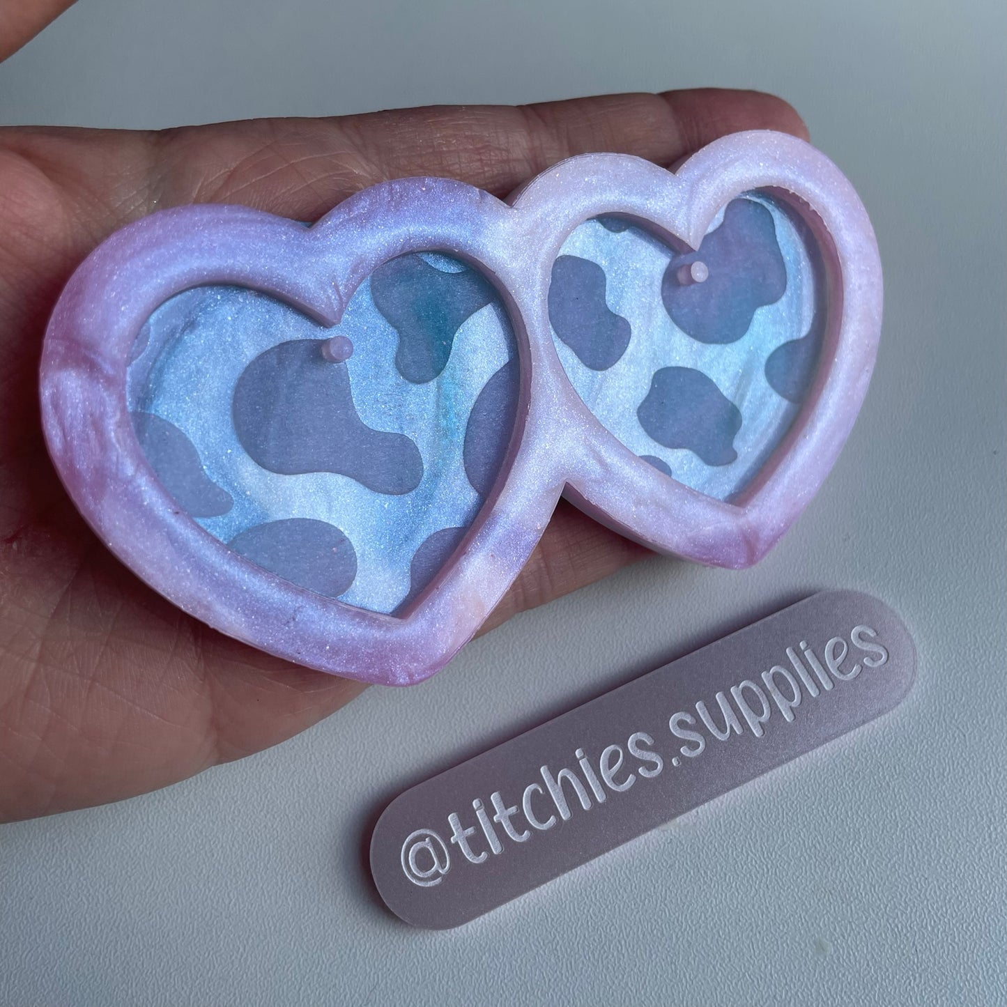 Cow Print Heart Earring Mould