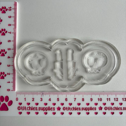 Cute Skull and Knife Earring Mould