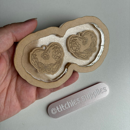 Butterfly Floral Heart Earring Mould