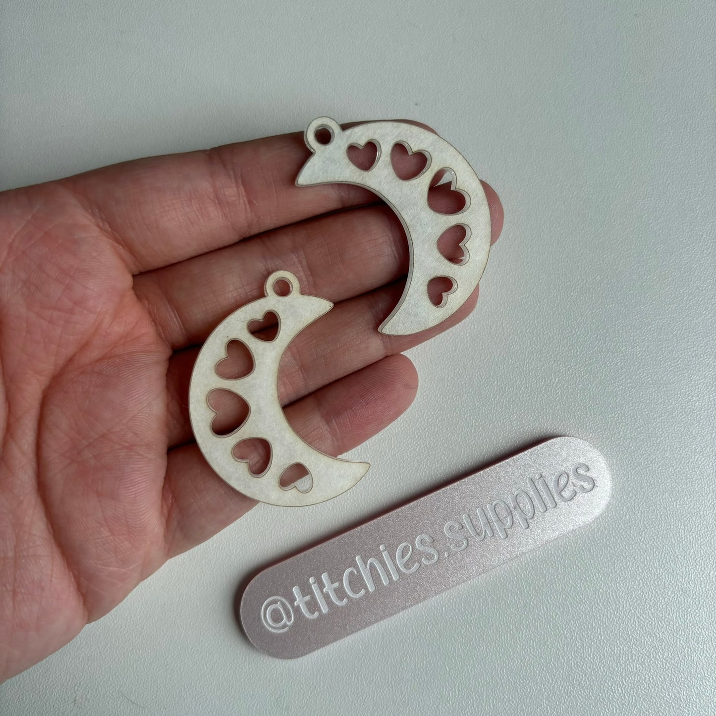 Cut Out Heart Moon Earring Mould