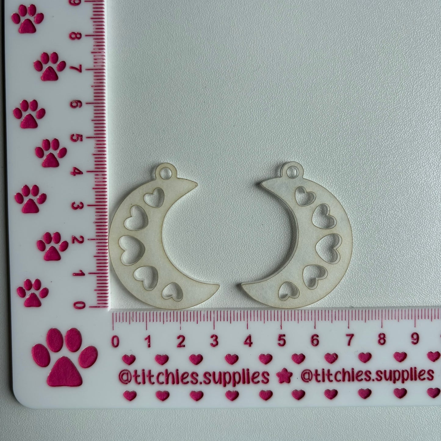 Cut Out Heart Moon Earring Mould