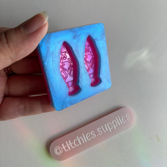 Alien Lava Lamp Earring Mould, 5mm Thick