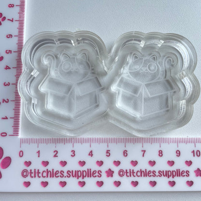 Cat in a Box Earring Mould