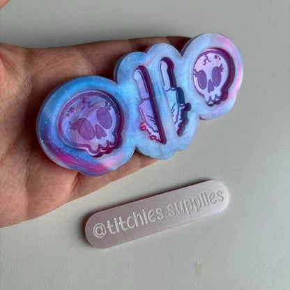 Cute Skull and Knife Earring Mould