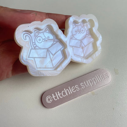 Cat in a Box Earring Mould