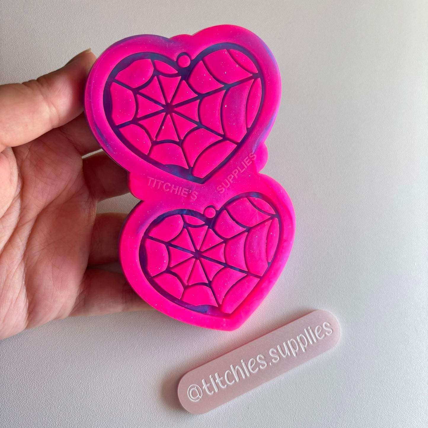 Spider Web Heart Cut Out Earring Mould