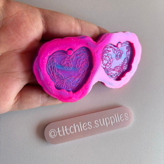 Butterfly Floral Heart Earring Mould