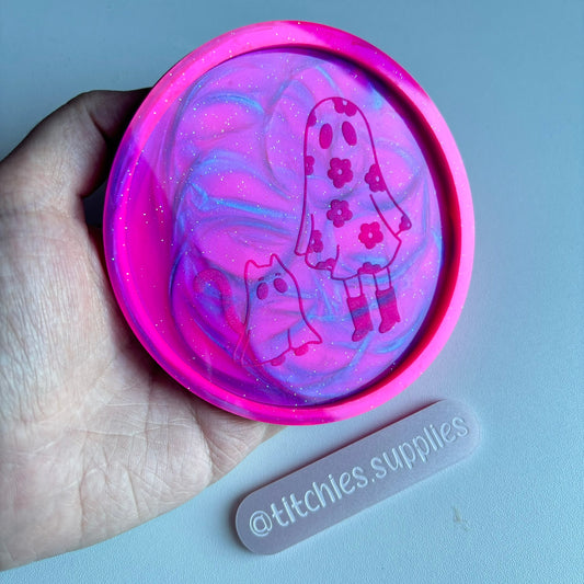 Ghost and Cat Coaster Mould, 5mm Thick