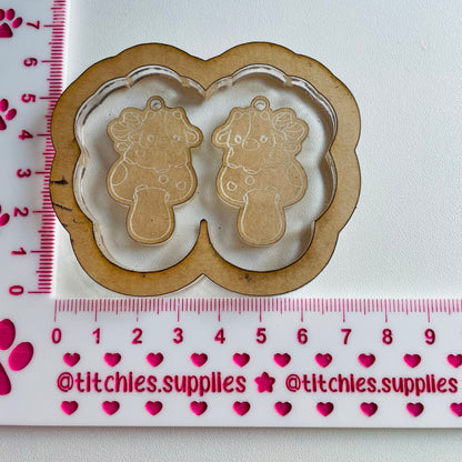 Cow on a Toadstool Earring Mould