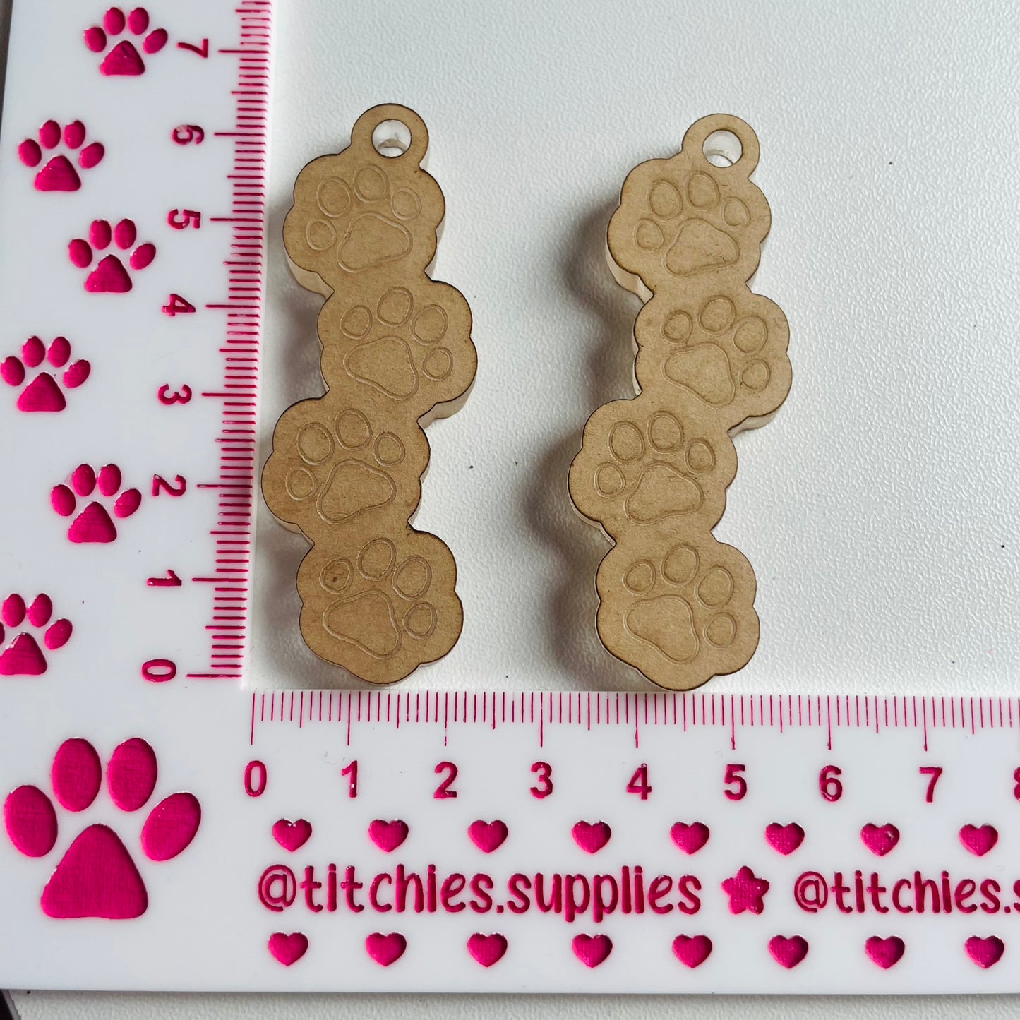 Cats Paws Earring Mould, 6mm Thick