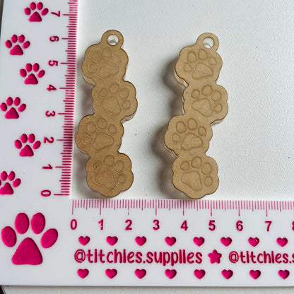 Cats Paws Earring Mould, 6mm Thick