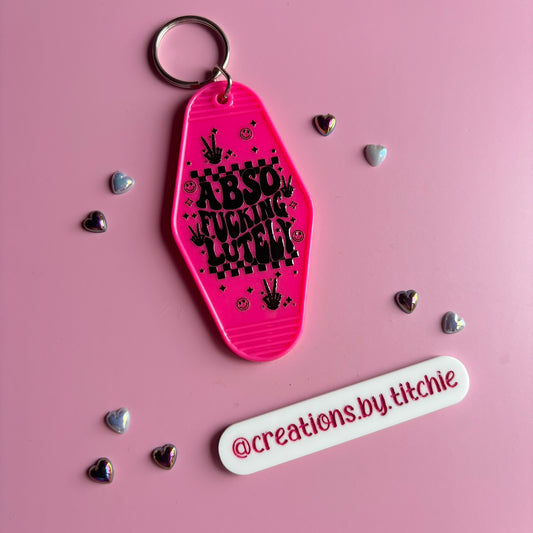 Motel Keyring - Hot Pink "Absof*ckinglutely"