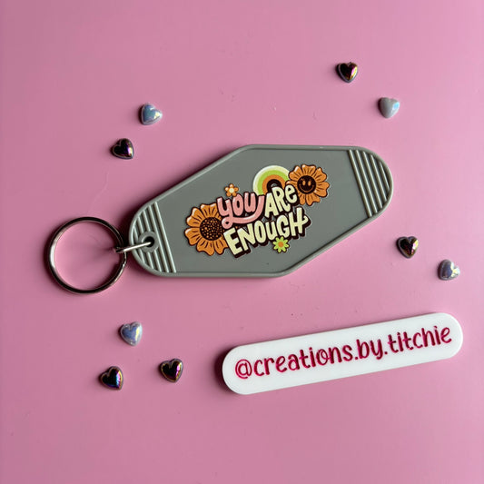 Motel Keyring - Grey "You Are Enough"