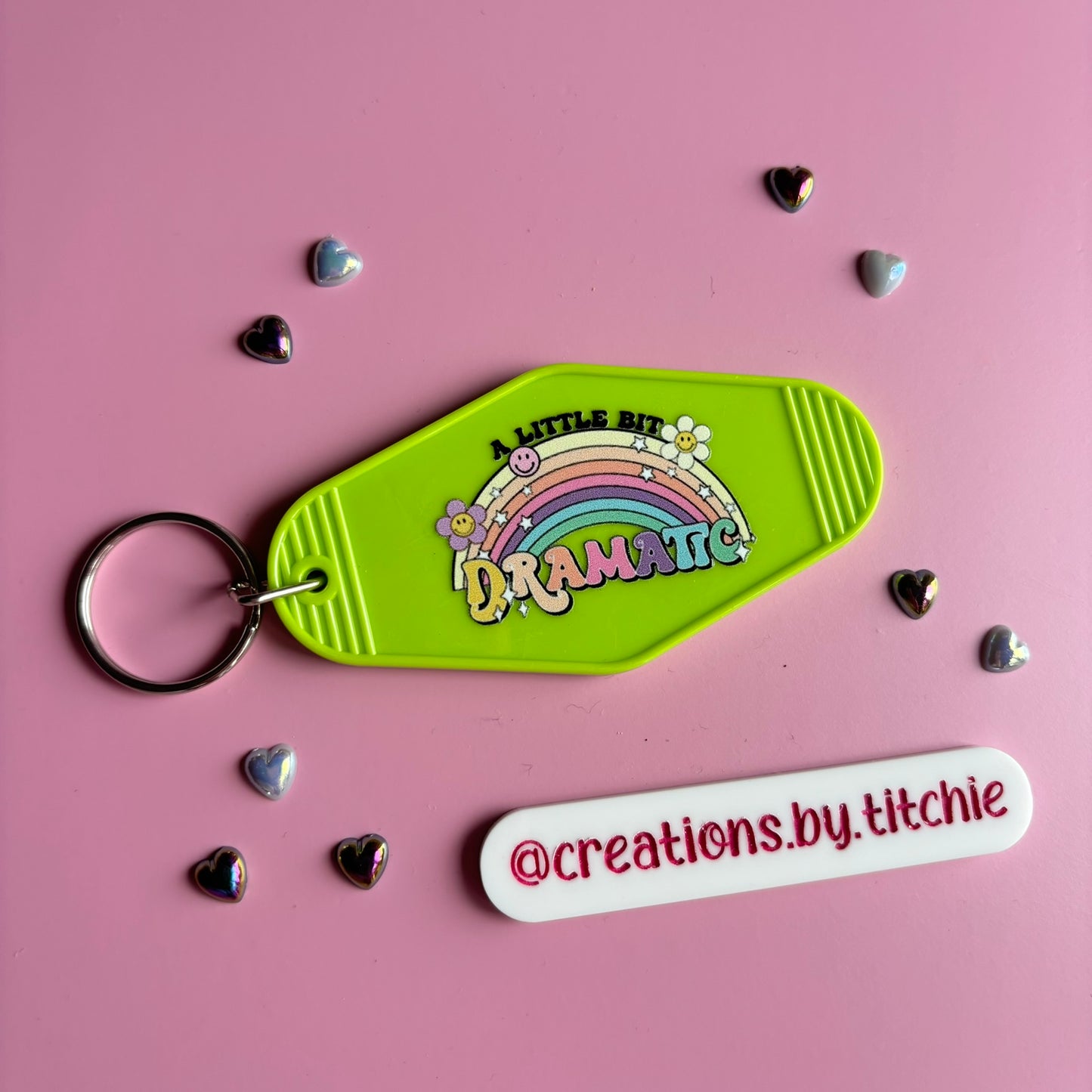 Motel Keyring - Green "A little bit dramatic"