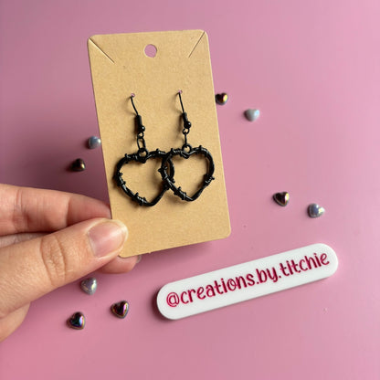 Barbed Wire Heart Earrings