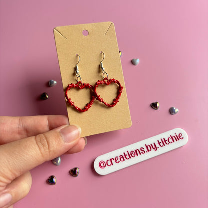 Barbed Wire Heart Earrings