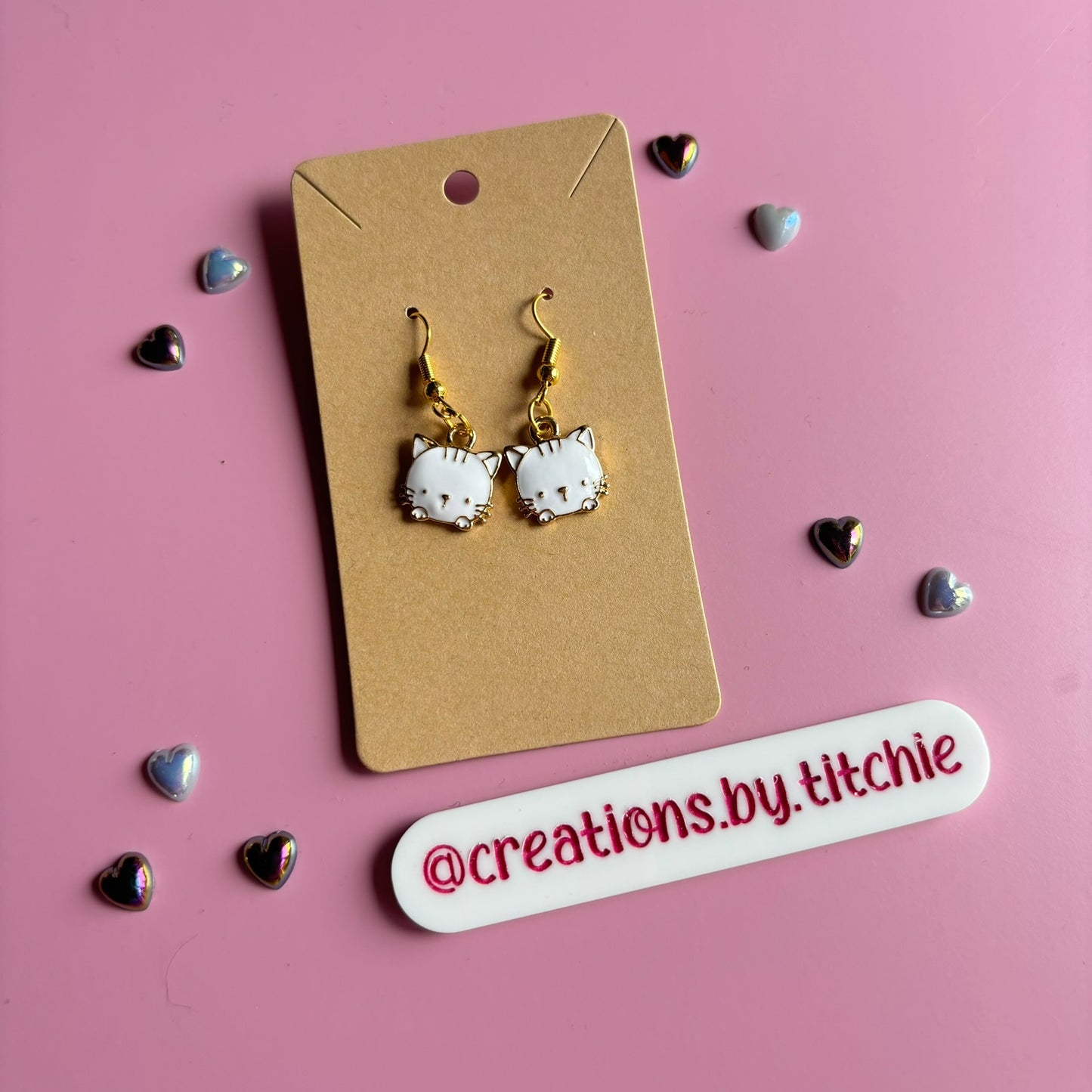 Little White Cat Earrings