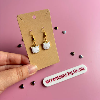 Little White Cat Earrings