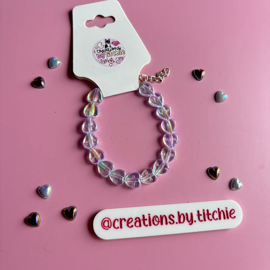 Bracelet - Translucent Clear and Pink