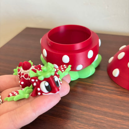 Strawberry Fidget Dragon and Egg